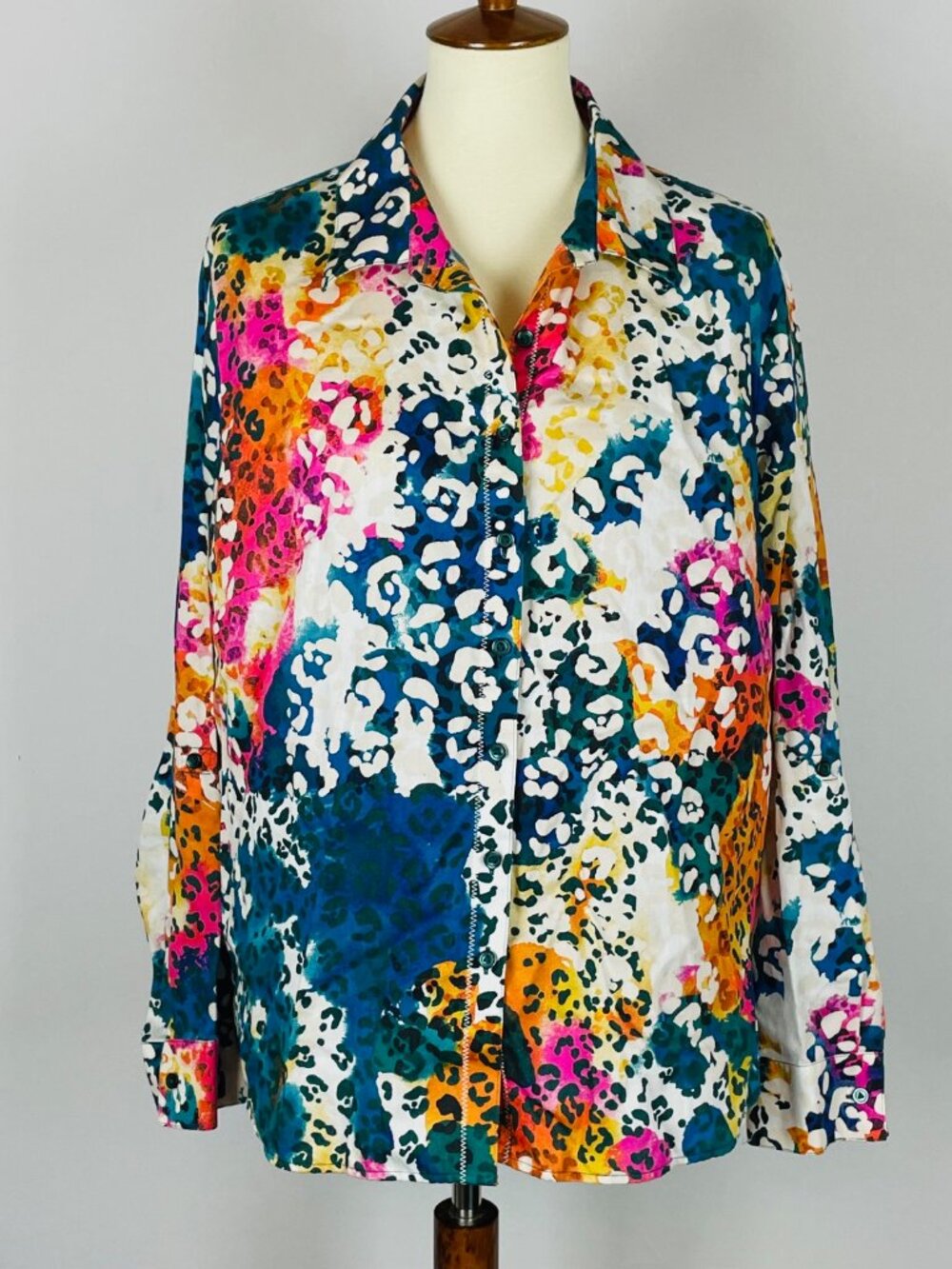Westbound Woman Tab Sleeve Tunic Sz 2X Abstract Maximalist Mob Wife Boho Artsy